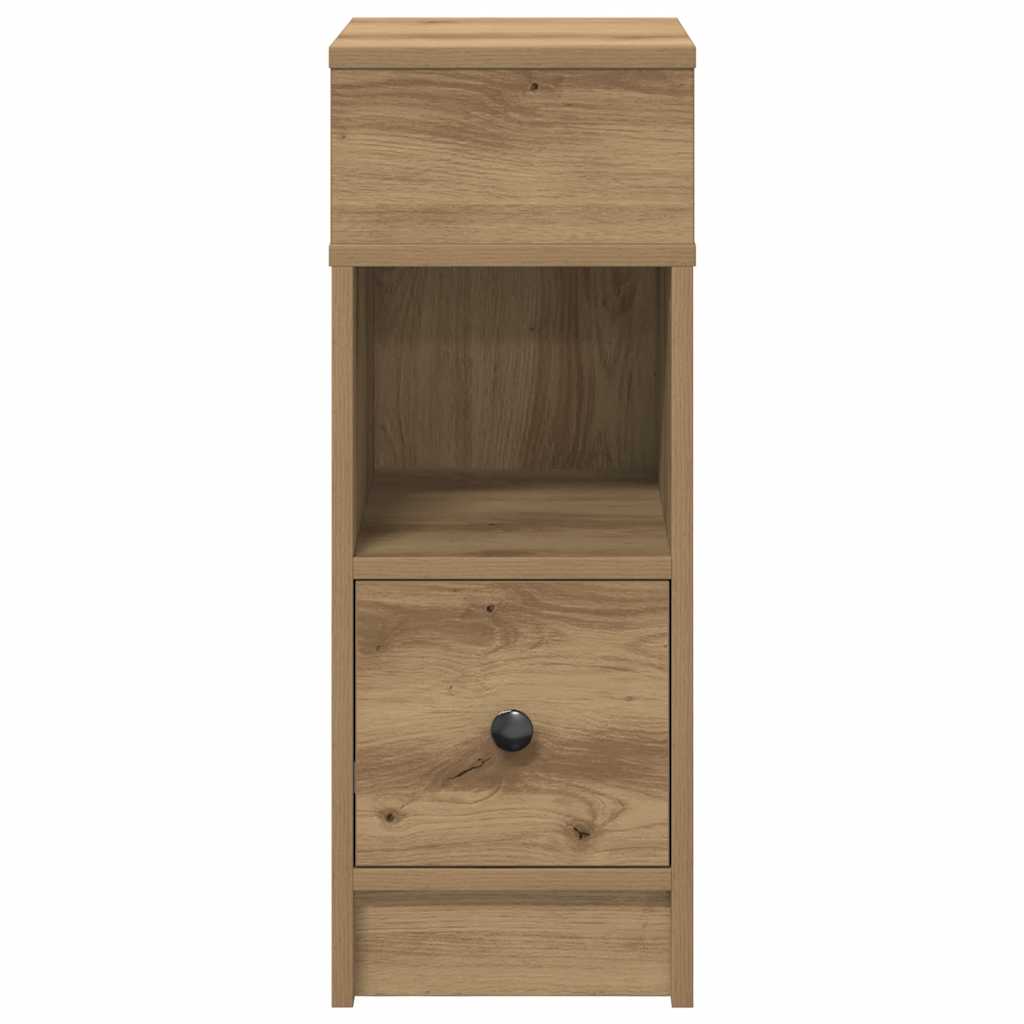 Bedside Cabinets 2 pcs with Drawer Artisan Oak 25x31x66 cm