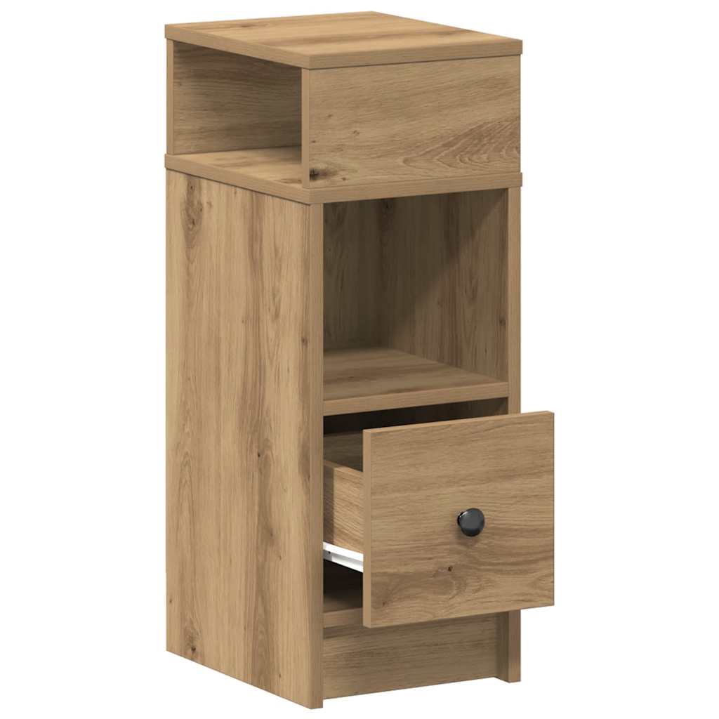 Bedside Cabinets 2 pcs with Drawer Artisan Oak 25x31x66 cm