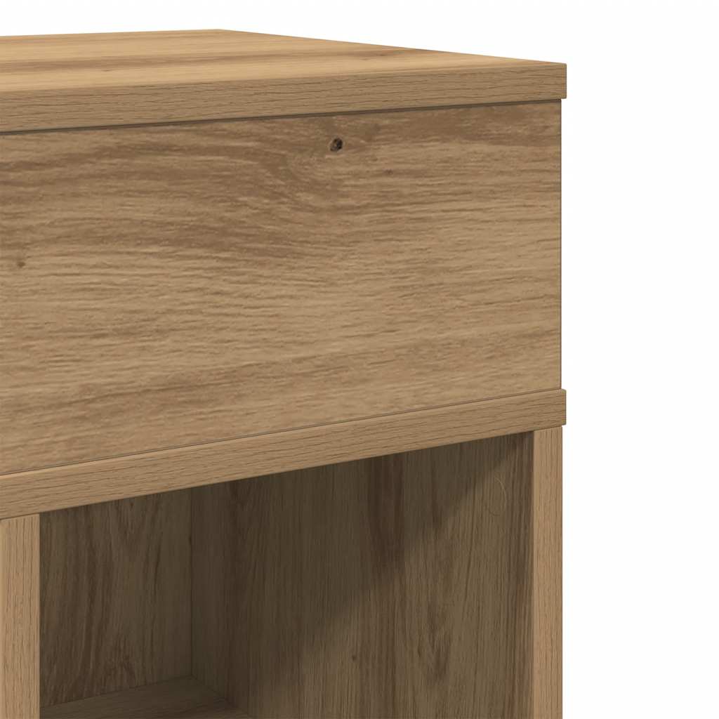 Bedside Cabinets 2 pcs with Drawer Artisan Oak 25x31x66 cm