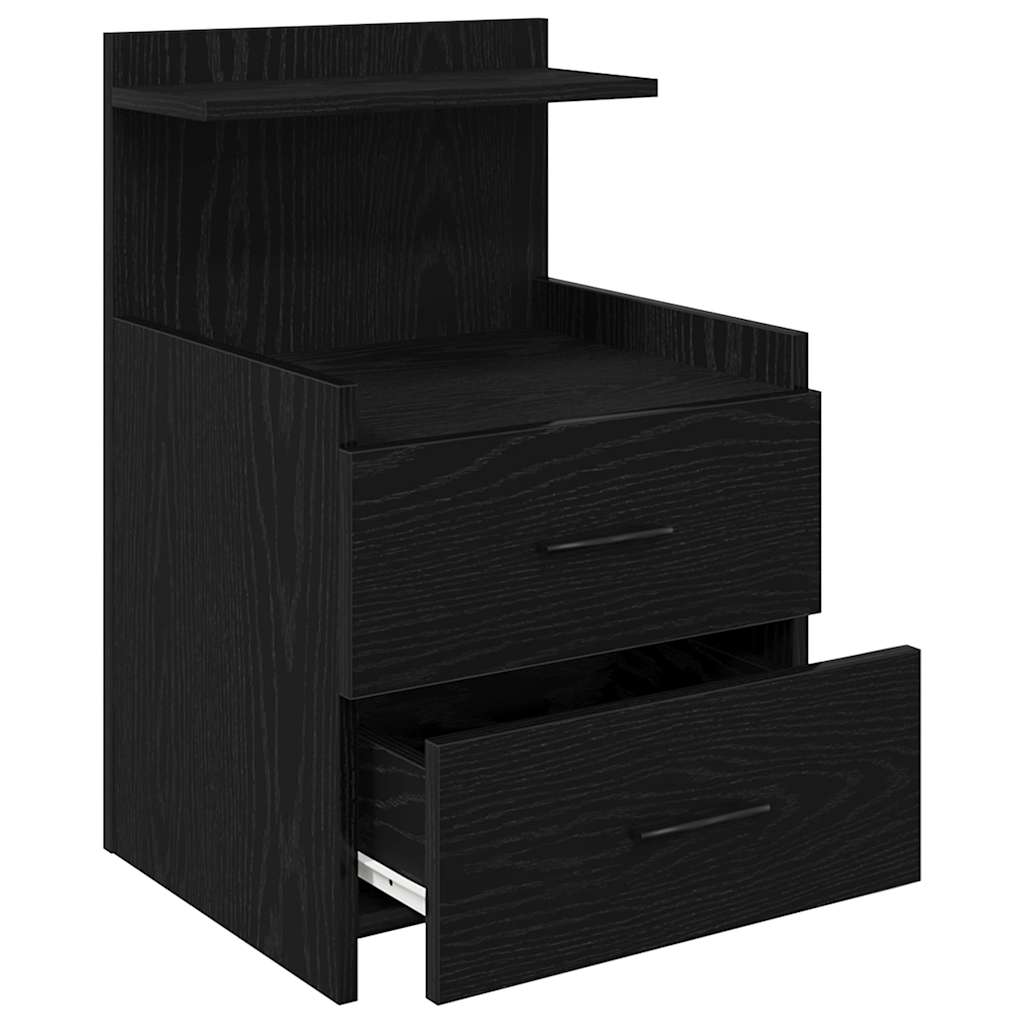Bedside Cabinets 2 pcs with 2 Drawers Black 40x36.5x62 cm
