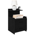 Bedside Cabinets 2 pcs with 2 Drawers Black 40x36.5x62 cm