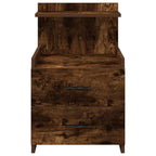 Bedside Cabinet with 2 Drawers Smoked Oak 40x36.5x62 cm