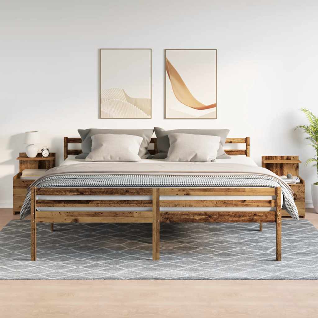 Bedside Cabinets 2 pcs with 2 Drawers Old Wood 40x36.5x62 cm