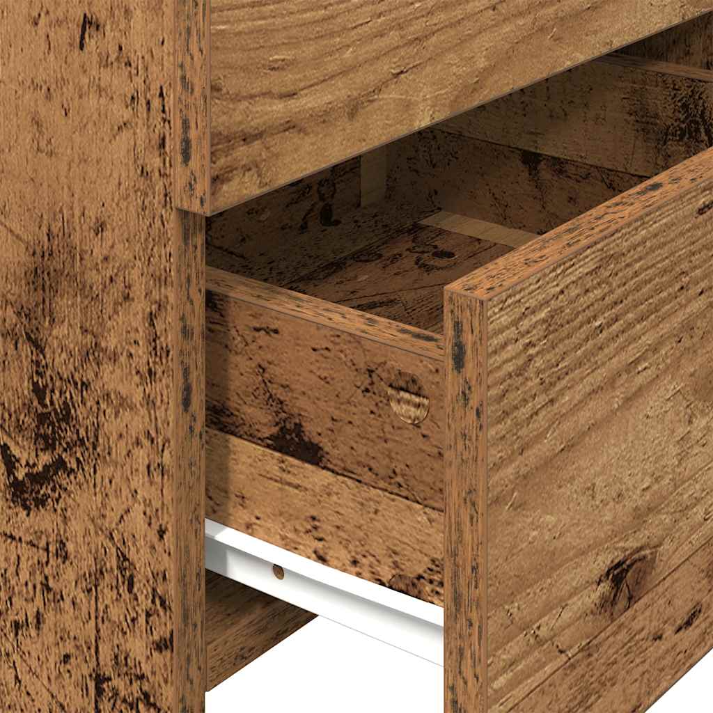 Bedside Cabinets 2 pcs with 2 Drawers Old Wood 40x36.5x62 cm