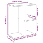 Bedside Table White 46.5x29x61 cm Engineered Wood