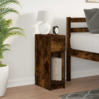Bedside Cabinet with Drawer Smoked Oak 20x36x60 cm
