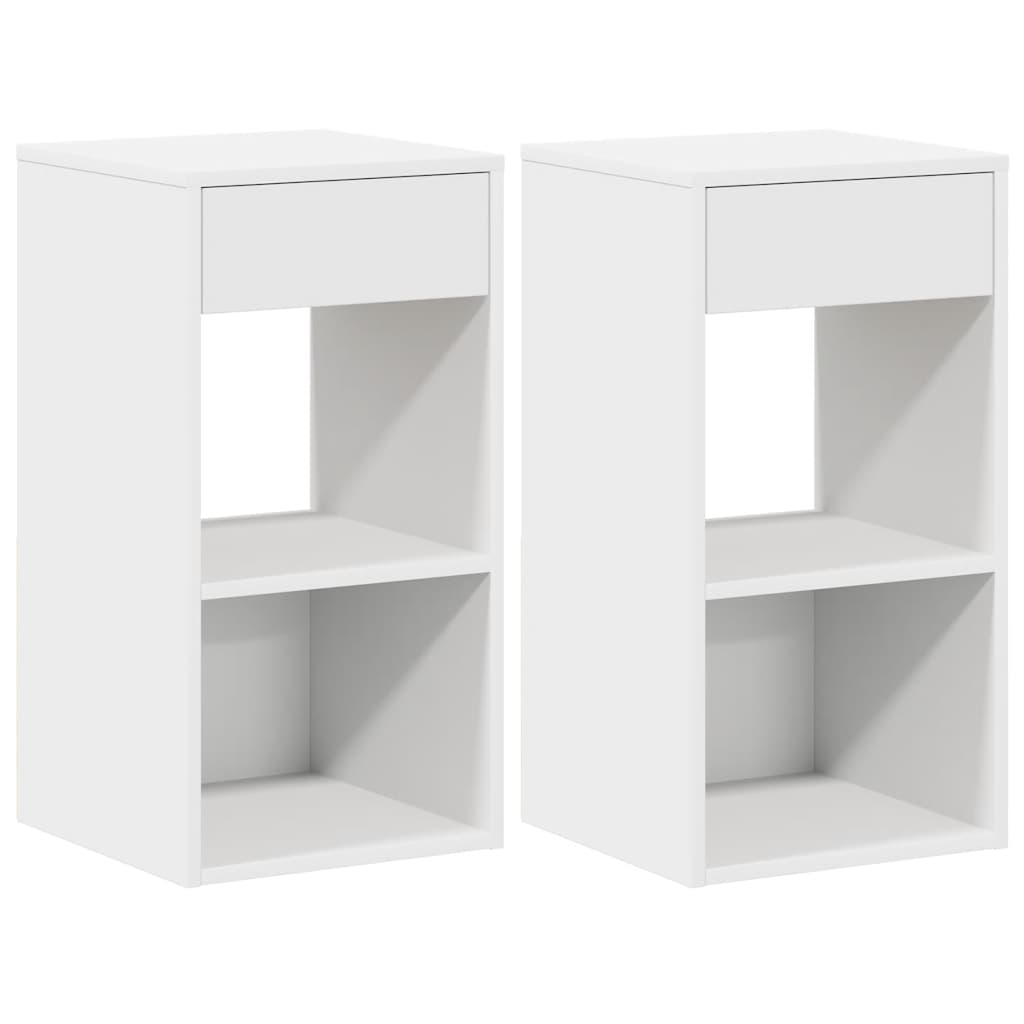 Bedside Cabinets with Drawer 2 pcs White 35x34x66.5 cm