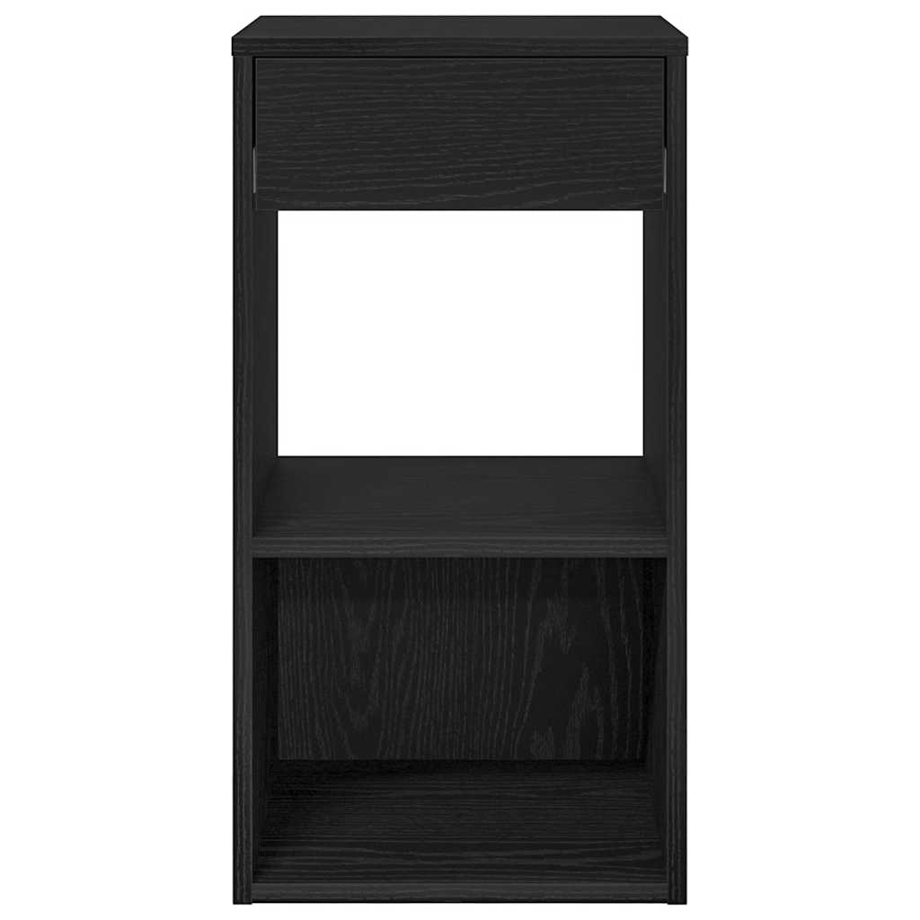 Bedside Cabinet with Drawer Black Oak 35x34x66.5 cm