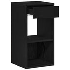 Bedside Cabinet with Drawer Black Oak 35x34x66.5 cm