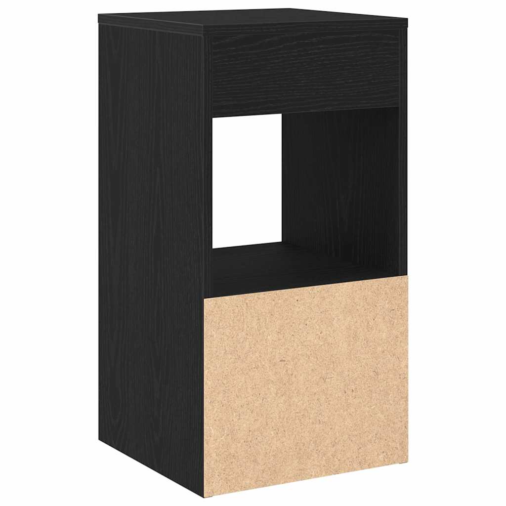 Bedside Cabinet with Drawer Black Oak 35x34x66.5 cm