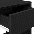 Bedside Cabinet with Drawer Black Oak 35x34x66.5 cm