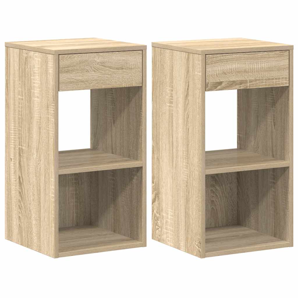 Bedside Cabinets with Drawer 2 pcs Sonoma Oak 35x34x66.5 cm