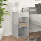 Bedside Cabinet with Drawer Concrete Grey 35x34x66.5 cm