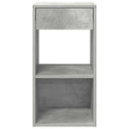 Bedside Cabinet with Drawer Concrete Grey 35x34x66.5 cm