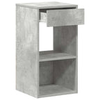 Bedside Cabinet with Drawer Concrete Grey 35x34x66.5 cm