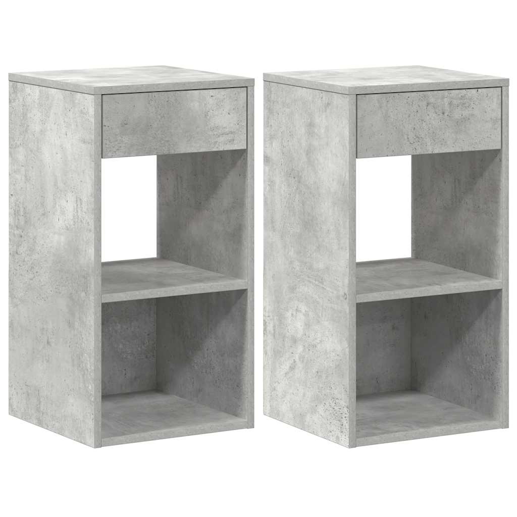 Bedside Cabinets with Drawer 2 pcs Concrete Grey 35x34x66.5 cm