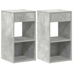 Bedside Cabinets with Drawer 2 pcs Concrete Grey 35x34x66.5 cm