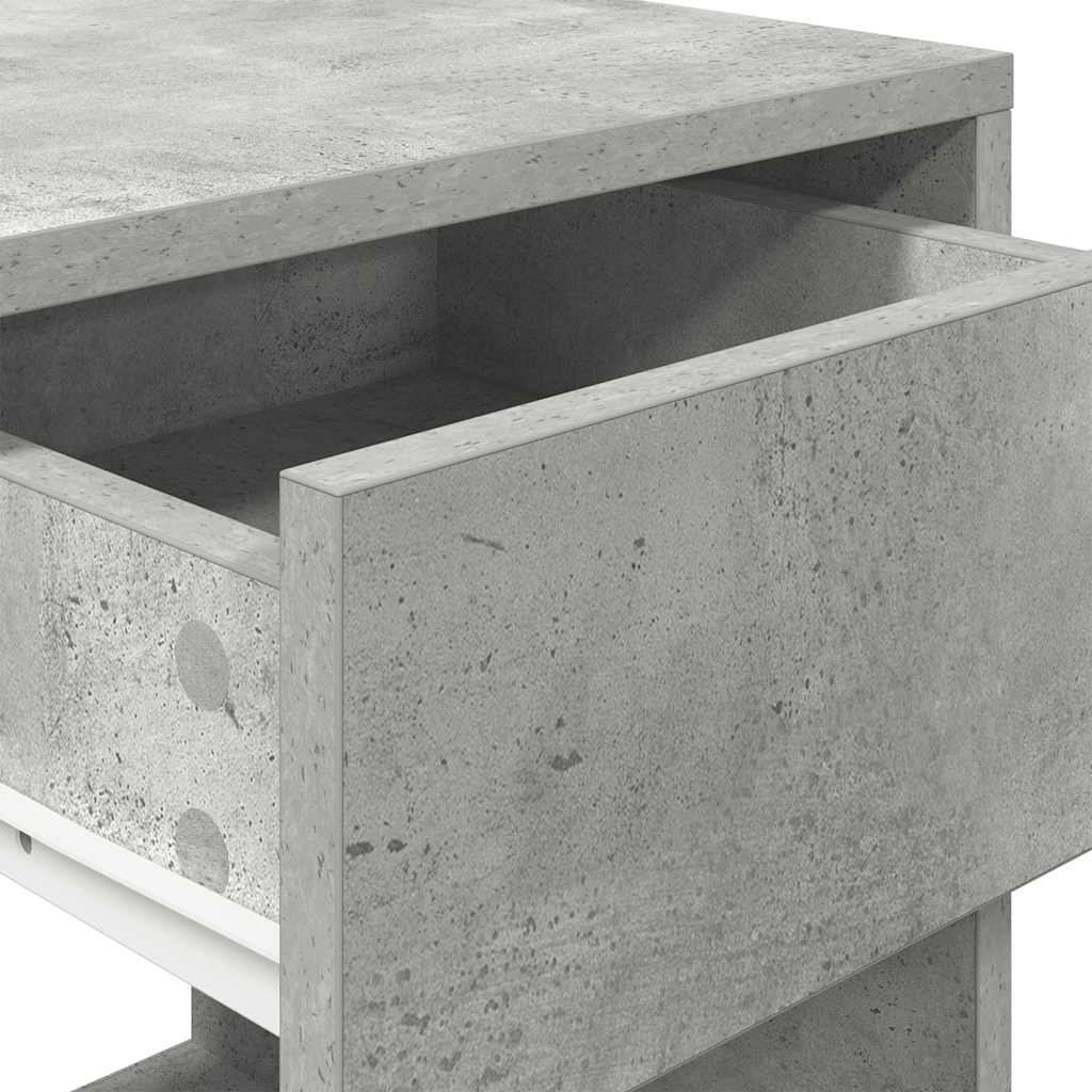 Bedside Cabinets with Drawer 2 pcs Concrete Grey 35x34x66.5 cm