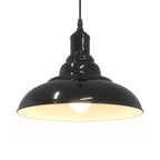 Pendant Lamp Height Adjustable E27 Gloss Black Ø 31 cm Metal