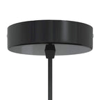 Pendant Lamp Height Adjustable E27 Gloss Black Ø 31 cm Metal