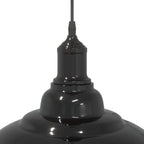 Pendant Lamp Height Adjustable E27 Gloss Black Ø 31 cm Metal