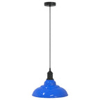 Pendant Lamp Height Adjustable E27 Gloss Dark Blue Ø 31 cm Metal