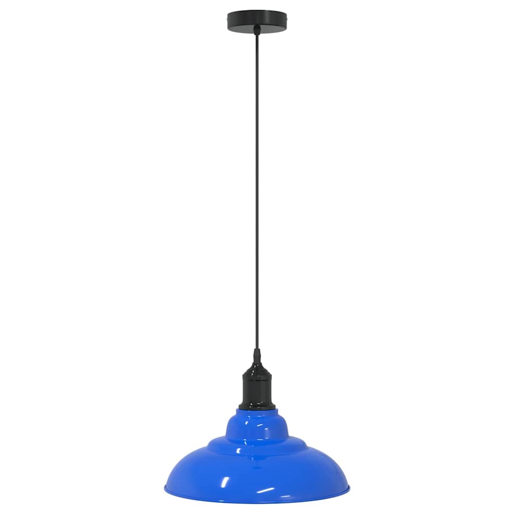 Pendant Lamp Height Adjustable E27 Gloss Dark Blue Ø 31 cm Metal
