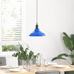 Pendant Lamp Height Adjustable E27 Gloss Dark Blue Ø 31 cm Metal