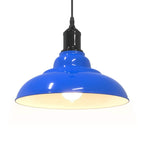 Pendant Lamp Height Adjustable E27 Gloss Dark Blue Ø 31 cm Metal