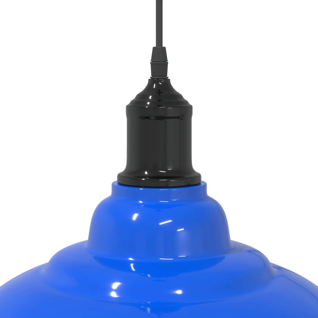 Pendant Lamp Height Adjustable E27 Gloss Dark Blue Ø 31 cm Metal