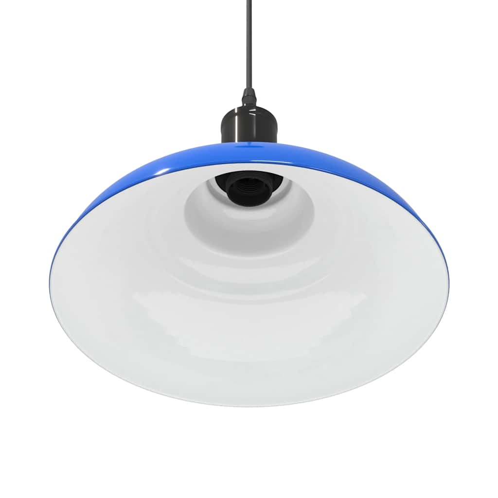 Pendant Lamp Height Adjustable E27 Gloss Dark Blue Ø 31 cm Metal
