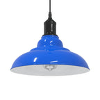 Pendant Lamp Height Adjustable E27 Gloss Dark Blue Ø 31 cm Metal