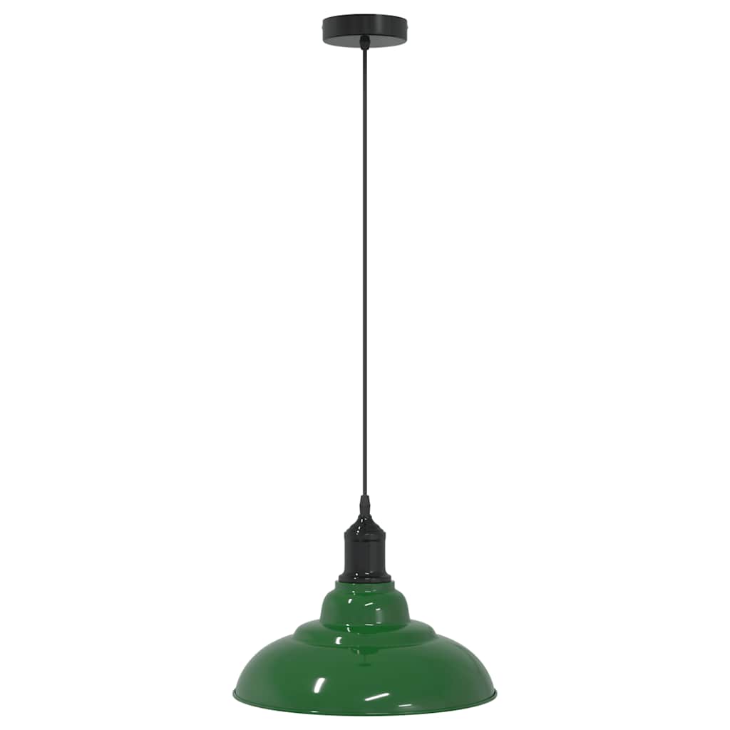 Pendant Lamp Height Adjustable E27 Gloss Green Ø 31 cm Metal