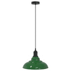 Pendant Lamp Height Adjustable E27 Gloss Green Ø 31 cm Metal