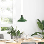 Pendant Lamp Height Adjustable E27 Gloss Green Ø 31 cm Metal