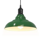 Pendant Lamp Height Adjustable E27 Gloss Green Ø 31 cm Metal