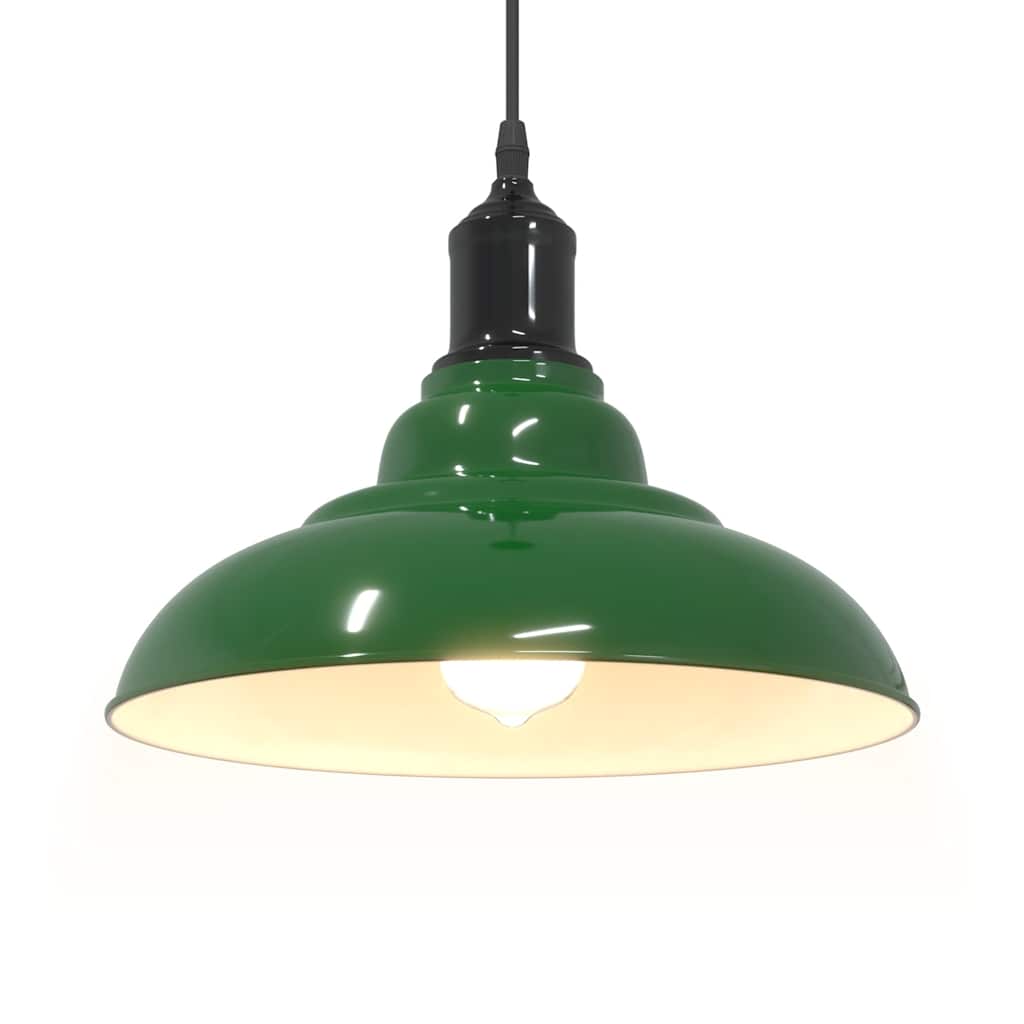 Pendant Lamp Height Adjustable E27 Gloss Green Ø 31 cm Metal