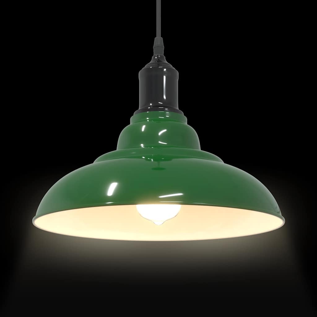 Pendant Lamp Height Adjustable E27 Gloss Green Ø 31 cm Metal