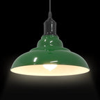 Pendant Lamp Height Adjustable E27 Gloss Green Ø 31 cm Metal
