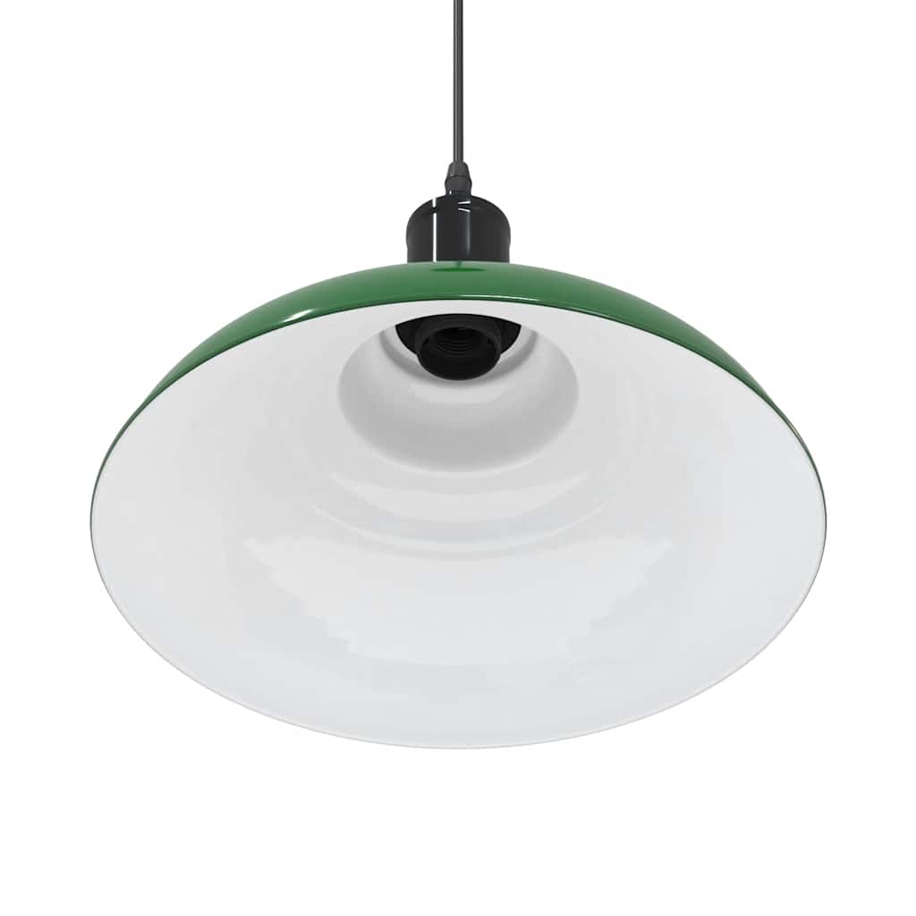 Pendant Lamp Height Adjustable E27 Gloss Green Ø 31 cm Metal