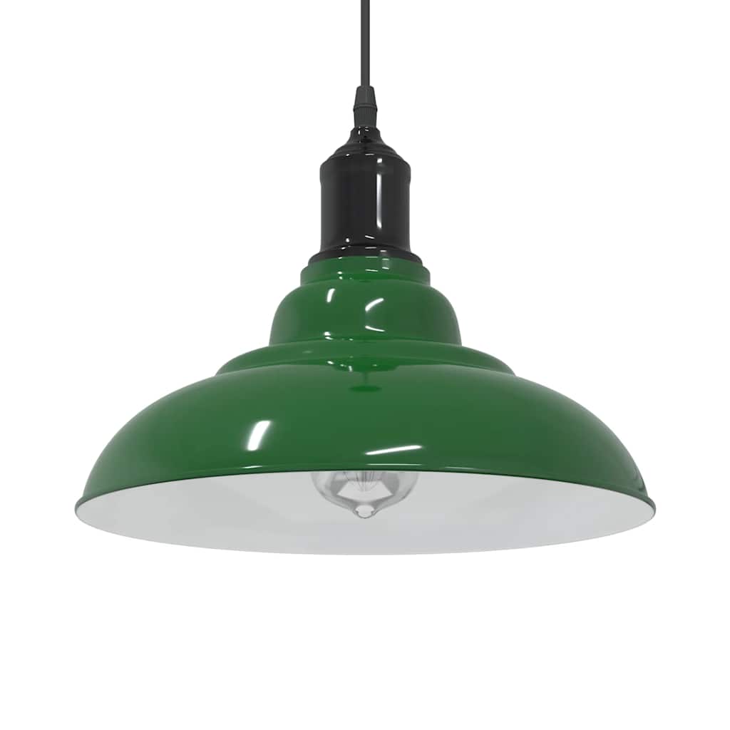 Pendant Lamp Height Adjustable E27 Gloss Green Ø 31 cm Metal