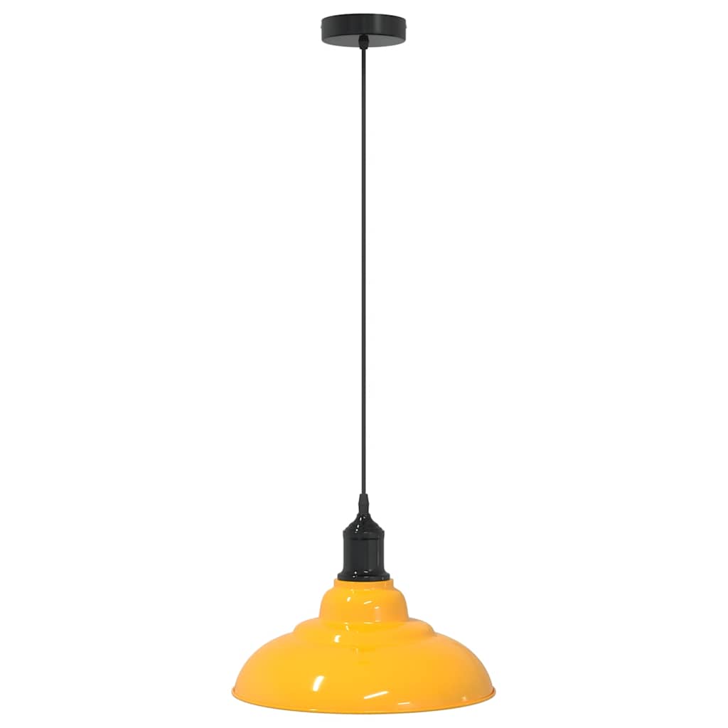 Pendant Lamp Height Adjustable E27 Gloss Yellow Ø 31 cm Metal