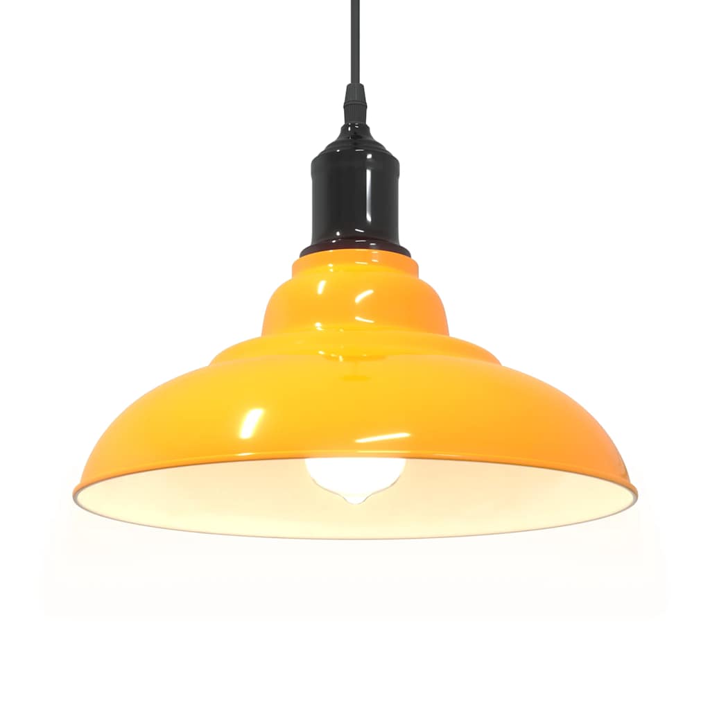 Pendant Lamp Height Adjustable E27 Gloss Yellow Ø 31 cm Metal