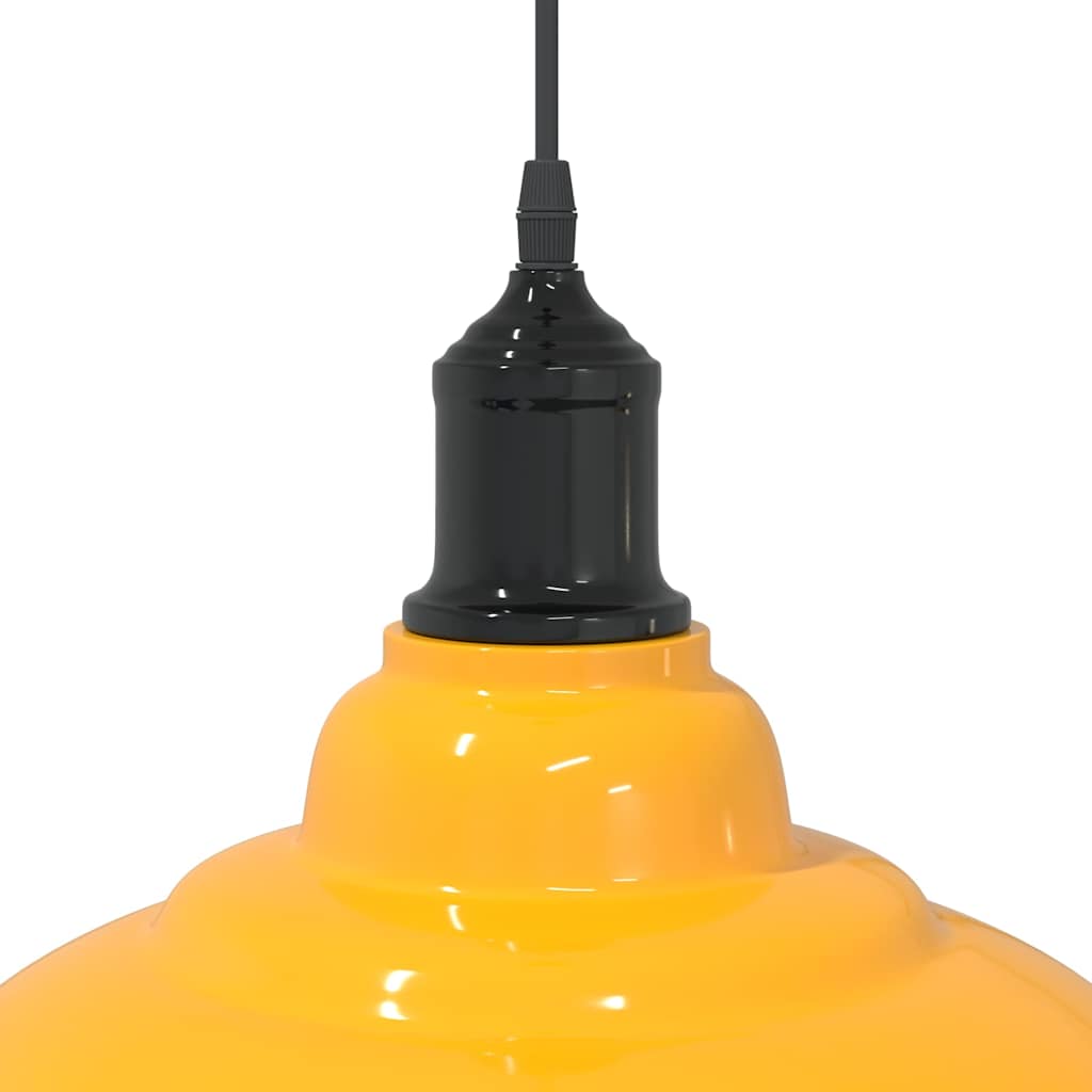 Pendant Lamp Height Adjustable E27 Gloss Yellow Ø 31 cm Metal