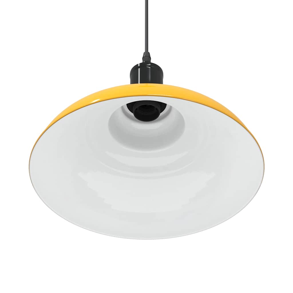 Pendant Lamp Height Adjustable E27 Gloss Yellow Ø 31 cm Metal