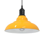 Pendant Lamp Height Adjustable E27 Gloss Yellow Ø 31 cm Metal