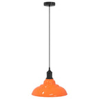 Pendant Lamp Height Adjustable E27 Gloss Orange Ø 31 cm Metal