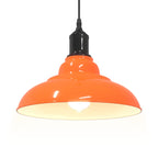 Pendant Lamp Height Adjustable E27 Gloss Orange Ø 31 cm Metal