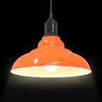 Pendant Lamp Height Adjustable E27 Gloss Orange Ø 31 cm Metal