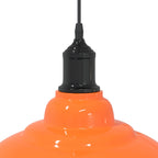 Pendant Lamp Height Adjustable E27 Gloss Orange Ø 31 cm Metal